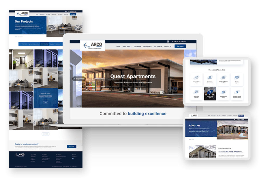 Xedimuer created the website for construction company ARCO to present their services